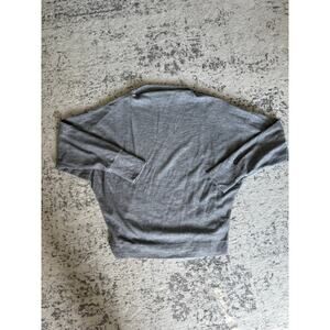 Free People Grey Dolman Sleeved Sweatshirt with Shoulder Zip Detail Size L